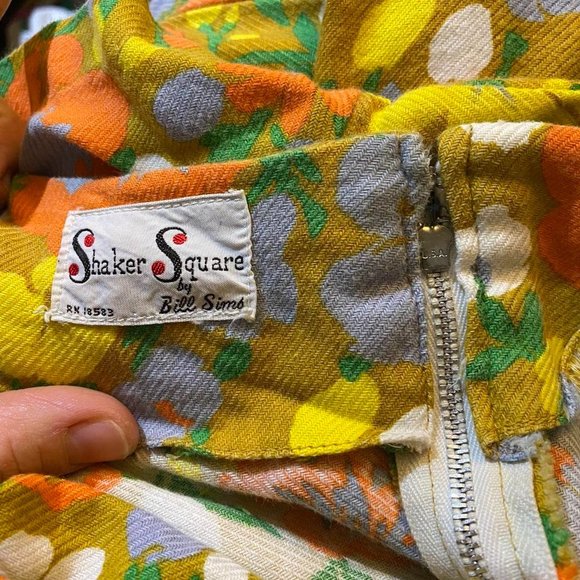 1960s Handmade Yellow Floral Wiggle Dress - Picture 4 of 4